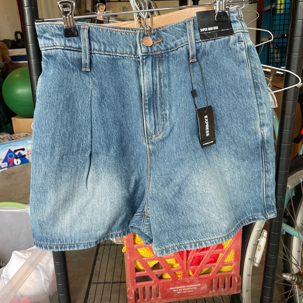 Express Blue Denim Shorts